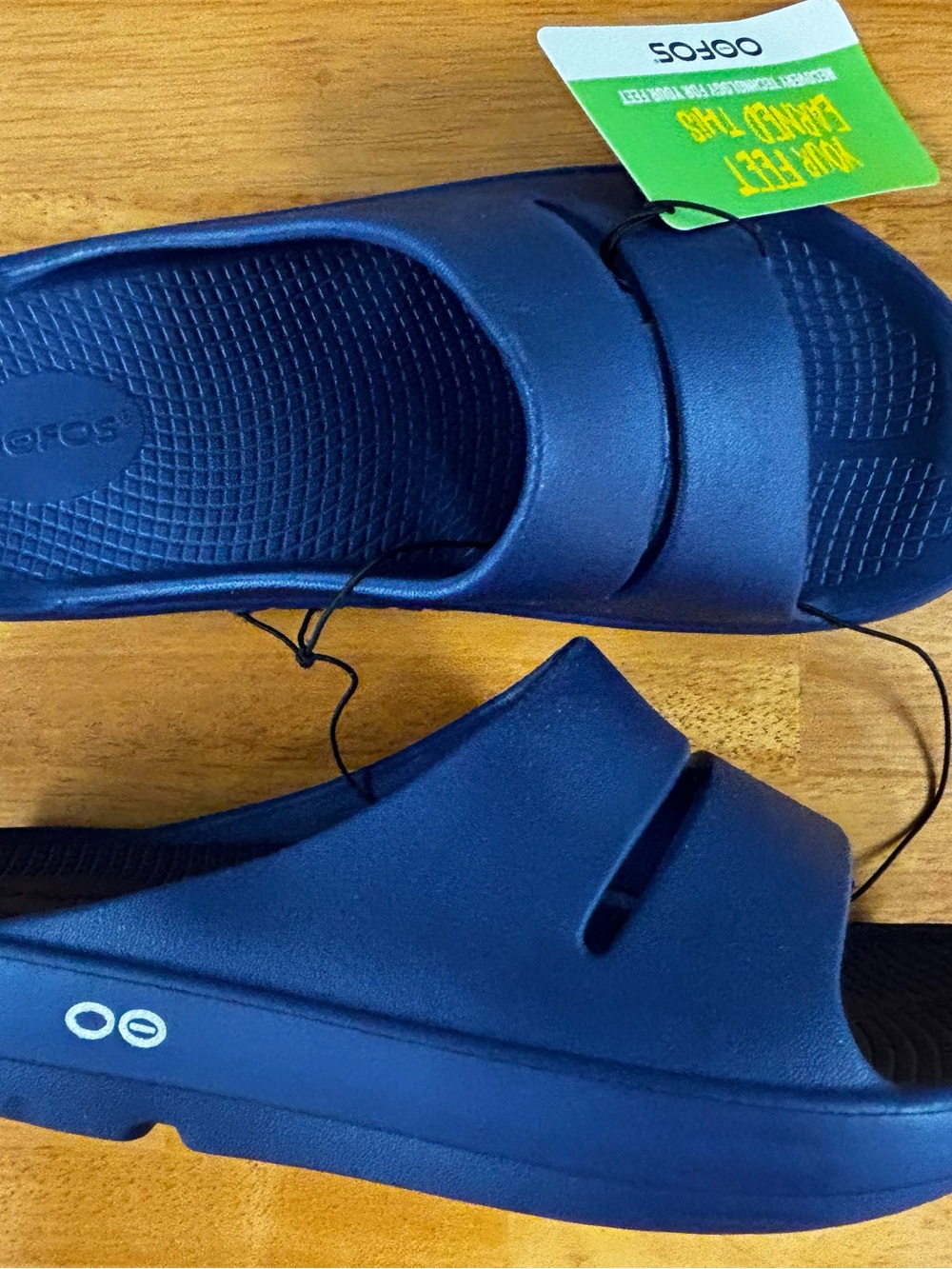OOFOS Ooahh Navy Blue Slide Sandals Comfort Slip On Women’s 8, Men’s 6 - Picture 6 of 11